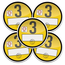 5x Haftfolie Euro 3 Plakette