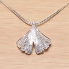 XL Ginkgoblatt Anhänger 925