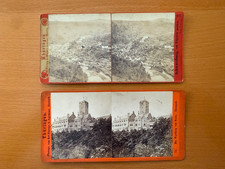 Hist. Stereoskopie-Karten Thüringen um 1880 Wartburg & Schwarzburg orig. Albumin