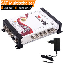 MK Digital MV Multischalter 5 auf 12 Telinehmer Multiswitch UHD 4K SAT Verteiler
