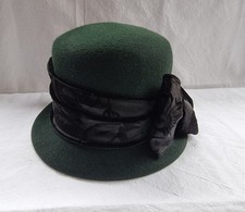 Original Wiener Modell eleganter Vintage Damenhut*Grüner Filzhut*Sammlerstück*
