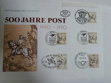 LINDNER"500 Jahre Post" Motiv-Sammlung, 3 Alben Briefmarken