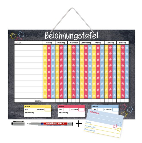 Belohnungstafel mit aufgaben - belohnungstafel,