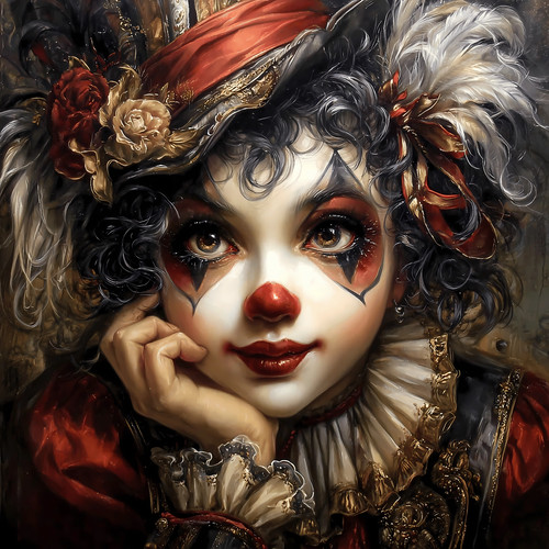 Wandbild clown harlekin - wandbild,