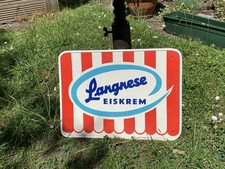 Langnese Eiskrem Reklame Schild 1950er  Jahre Werbeschild