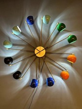 Handgefertigte 24" Mid Century Modern George Nelson Ball Wanduhr Replik bunt