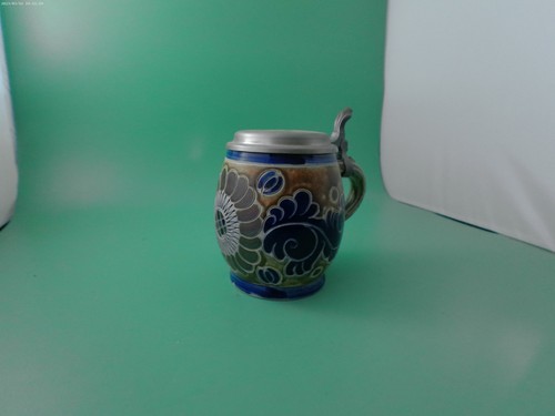 Keramik bierkrug blau - keramik-bierkrug, blau-braun