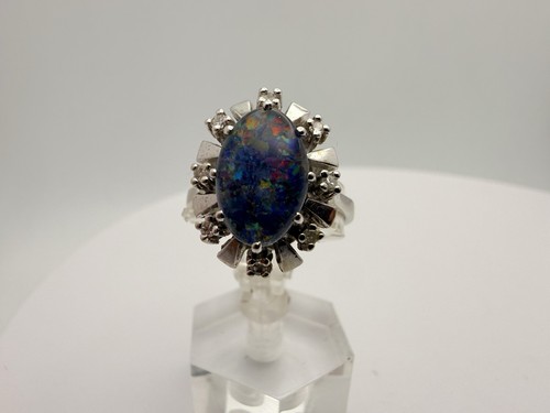Diamant opal ring 14k - opal, 585