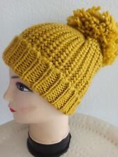 Strickmütze,Mütze,Bommelmütze,Mützen,Damen ,Wintermütze,gelb,maisgelb