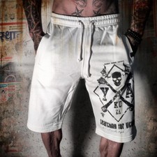 Yakuza Shorts Herren Sweatshorts Kurze Hose Jogger JOK635 Farbe Weiß