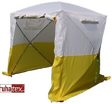 Montagezelt gelb weiß, Bauzelt, Zelt