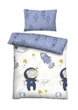 biberna Kinder Feinbiber- Bettwäsche Astronaut  100 x 135cm 100% Baumwolle