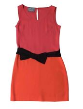 Prada Kleid Seide Rot Orange Schwarze Schleife Gr.34-36 IT40