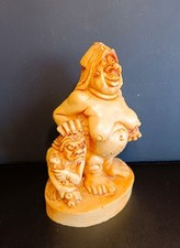 Vintage Stein-Zeit Figur / Trolle Kunstharz Höhe Ca 15 Cm