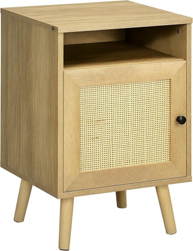 Naturholz nachtschrank rattan - naturholz,