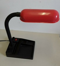 Schreibtischlampe Kunststofffuß schwarz Ordnungssystem Schirm rot Sammler selten