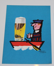 AK Bier Deutsche Bierwerbung Werbung Postkarte Herbert Leupin 70er Jahre