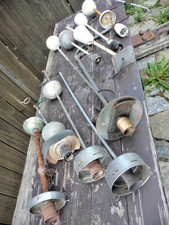 Original Chromdome und Gestänge Art Deco Bauhaus Lampen Ersatzteile