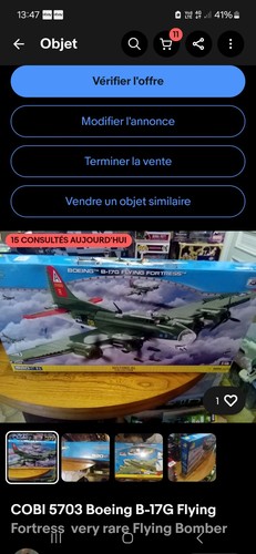 Cobi 5703 boeing 17g flying - boeing, b-17g