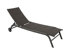 Gartenliege Rollenliege Sonnenliege Liege RIVA Stahl mit Rollen, gepolstert grau