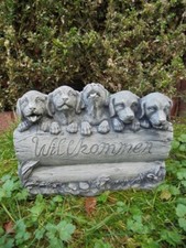 Steinfigur hunde mit - hunde,
