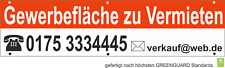 Banner "Zu Vermieten" Gewerbe, Laden, Lager, Büro, 200x50cm