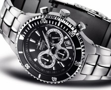 FIREFOX SURFER FFS13 schwarz Herren Armbanduhr Chronograph Faltschließe 10 ATM