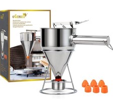 Backtrichter Teigportionierer Edelstahl m. Ständer & Tasche Für Pancakes, Waffel
