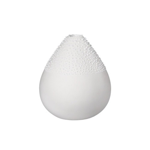 Perlenvase weiß design 3 - weiß,