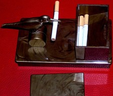 Vintage Vogel-Zigarettenspender Zig.-Picker marmoriert Harz Plastik 50er Jahre