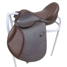 Baumloser GP-Allzwecksattel (Springen) aus schwarzem und braunem Leder