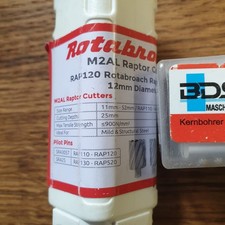 ROTABROACH RAPTOR CUTTER 12x25mm & BDS MASCHINEN KBK KERNBOHRMASCHINE 14x30mm