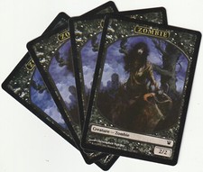 ✪ 4 MAGIC The Gathering ZOMBIE Black Creature Token 2011 MTG ISD PLAYSET ENGL