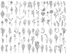 10 Blätter Fake Tattoos