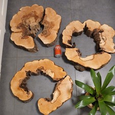 Hohle Apfel Baumscheibe TUNNEL Holzscheibe Ø60x7/10cm Epoxid Beistelltisch Tisch