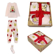 Disney Damen Schlafanzug Pyjama Winnie Pooh Puuh Hausanzug 3-Tlg in Geschenkbox