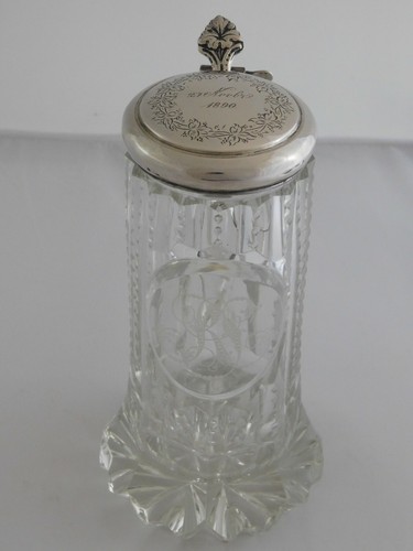 Bierkrug deckelhumpen silber - -,