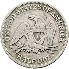 USA 1/2 Half Dollar Seated Liberty 1858 Silber #36 / Fehlprägung Verprägung !!!