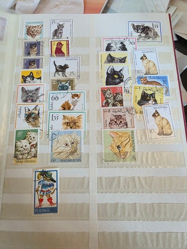 Briefmarken albumseite katzen - albumseite,