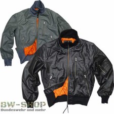 BUNDESWEHR FLIEGERJACKE NEU SCHWARZ / GRAU ORIGINAL BW PILOTENJACKE LEDERJACKE
