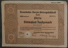 Braunkohle-Benzin Aktiengesellschaft ausgest. auf Braunschweigische Kohlen-Bergw