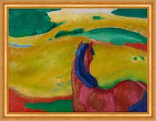 Pferd in Landschaft 1910 Tier Landschaft Expressionismus Franz Marc Kunst A2 119
