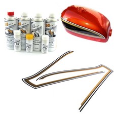 Honda CB 750 Four K6 Lacksatz Flake Sunrise Orange Zierstreifen Dekor Tank Decor