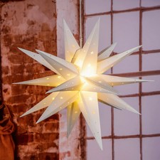 58 cm 3D Leuchtstern Fenster Weihnachtsstern beleuchtet LED Stern zum Aufhängen