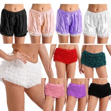 Damen Sicherheit Shorts mit Spitze Rüschen Kurz Locke Unterhose Bloomer Pumphose