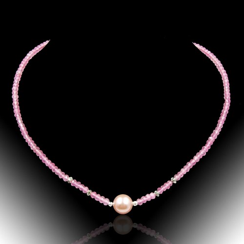 Rosa saphir kette halskette - rosa,