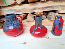 3 Vasen Fat Lava Rot Schwarz