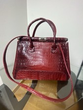 Vintage burgunderrot Schultertasche Damen Handtasche Kunstleder Schlange