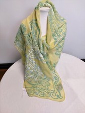 Seidenschal 135x34cm, Seidensamt Ausbrenner, handbemalt, IDEEN