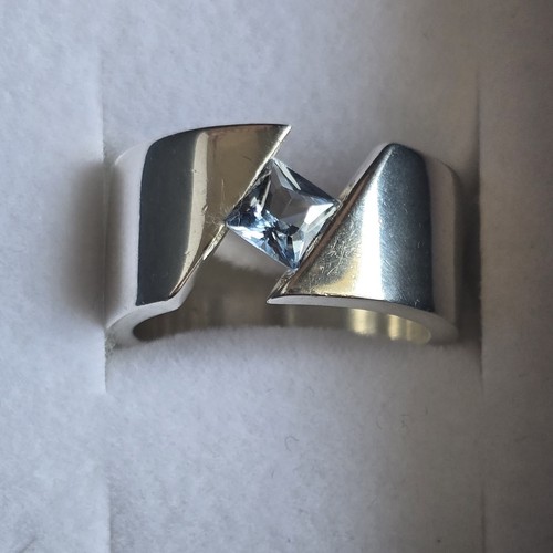 925 silber ring mit blauem - silber,